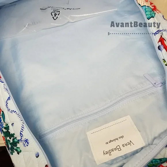 Vera Bradley Large Essential Backpack Anchors Aweigh Lunch Bunch Set Cotton Blue - Picture 3 of 16